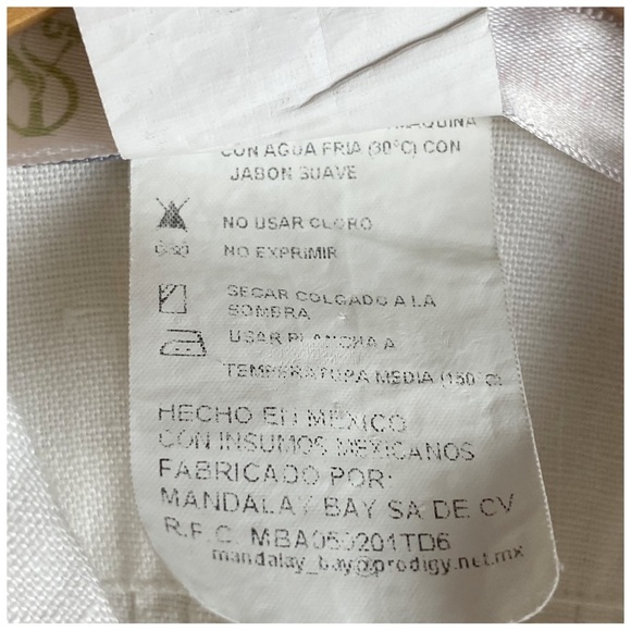 Mi Stilo Es‎ Yucatan Button Down Short Sleeve Shirt in White Size 4 - Picture 7 of 7